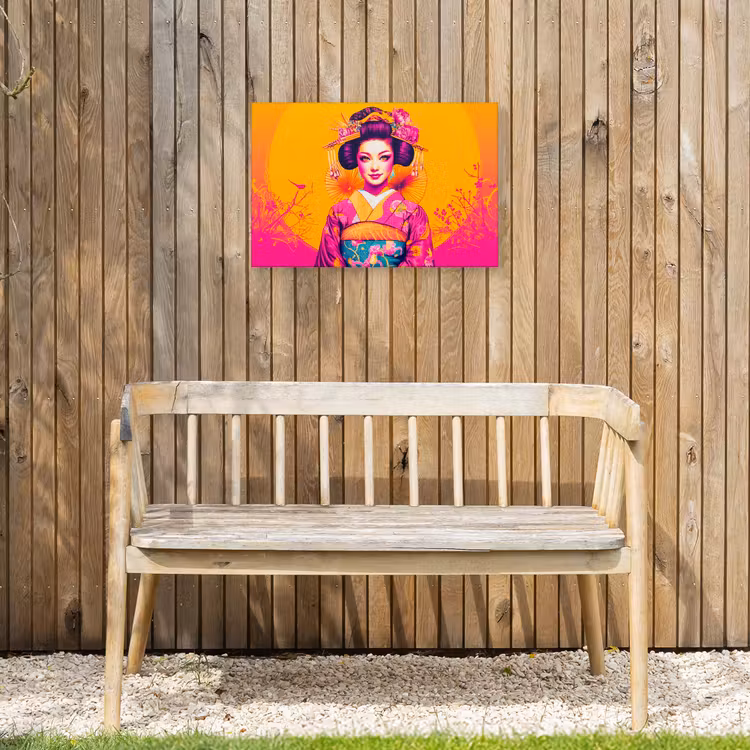 Buiten canvas - Bloemen - Vrouw - Kimono - Roze — 3