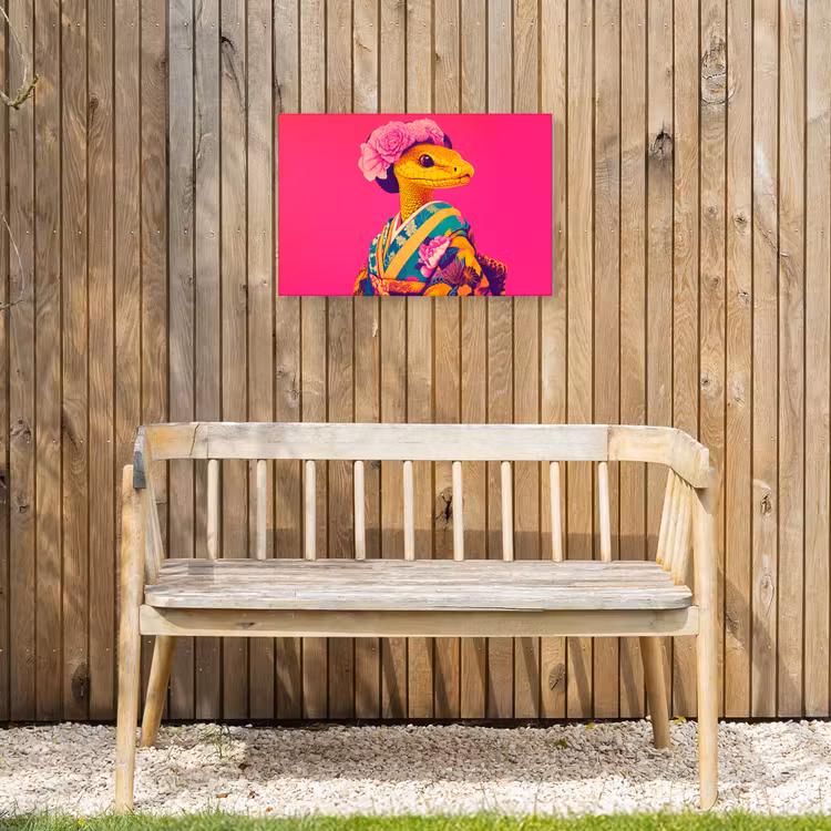 Buiten canvas - Hagedis - Bloemen - Roze - Kimono — 3