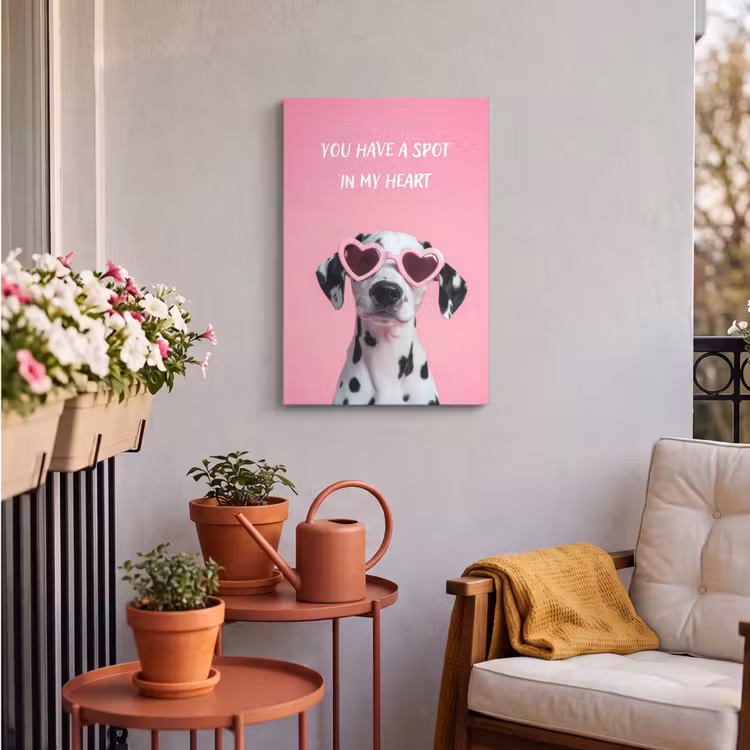 Buiten canvas - Hartjes - Hond - Valentijn - Roze — 4