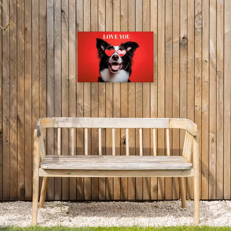 Buiten canvas - Hond - Hartjesbril - Loveyou - Rood — 3