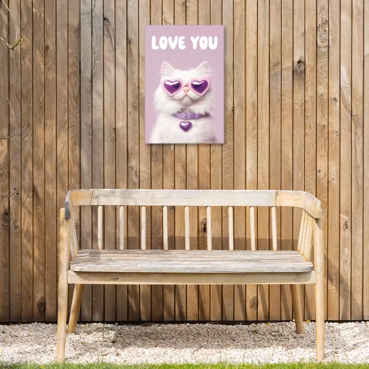 Buiten canvas - Kat - Love - Paars - Valentijn — 3
