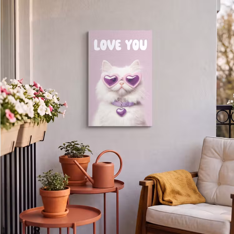 Buiten canvas - Kat - Love - Paars - Valentijn — 4