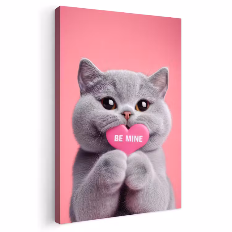 Buiten canvas - Kat - Valentijn - Roze - Liefde — 1