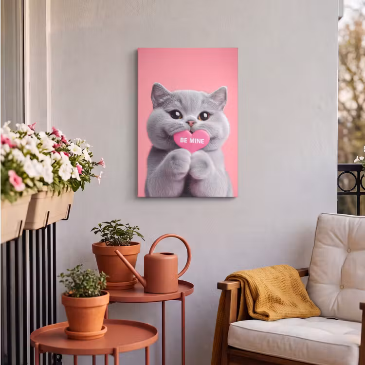 Buiten canvas - Kat - Valentijn - Roze - Liefde — 4