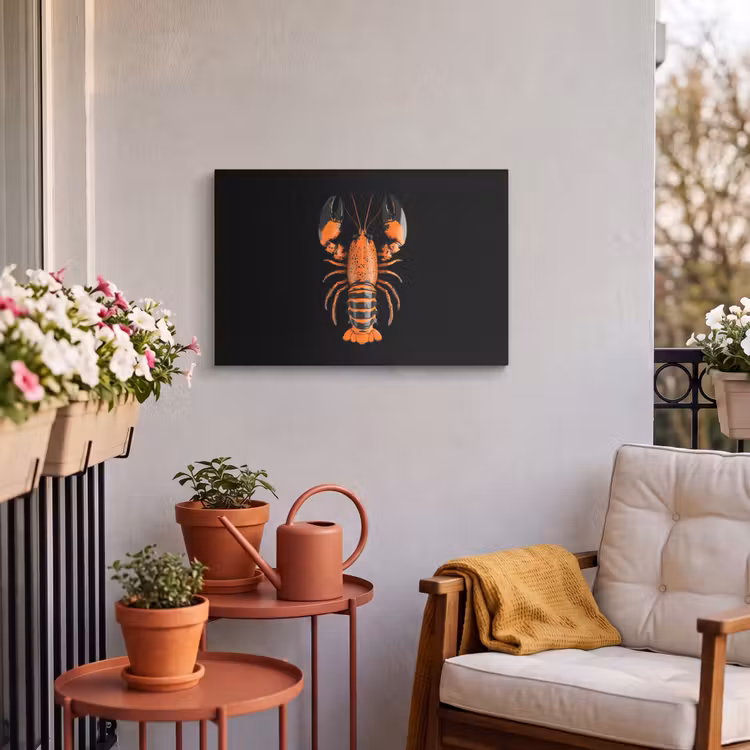 Buiten canvas - Kreeft - Oranje - Zwart - Modern — 4
