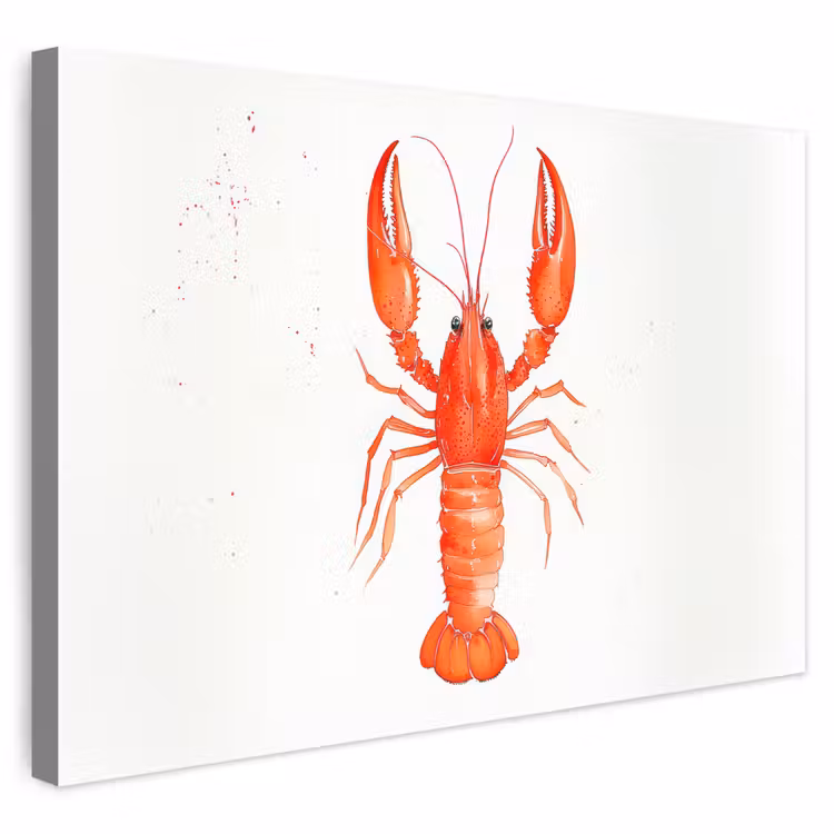 Buiten canvas - Kreeft - Waterverf - Aquarel - Oranje — 1