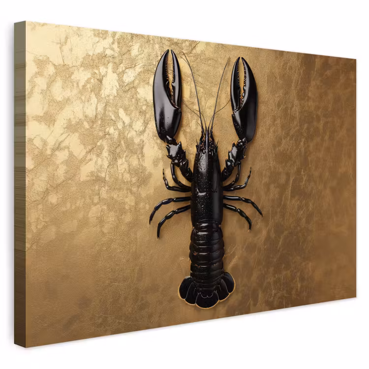 Buiten canvas - Kreeft - Zwart - Goud - Luxe — 1