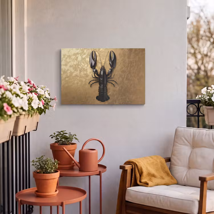 Buiten canvas - Kreeft - Zwart - Goud - Luxe — 4