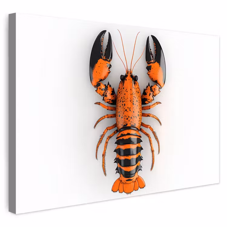 Buiten canvas - Kreeft - Zwart - Oranje - Wit - Uniek — 1