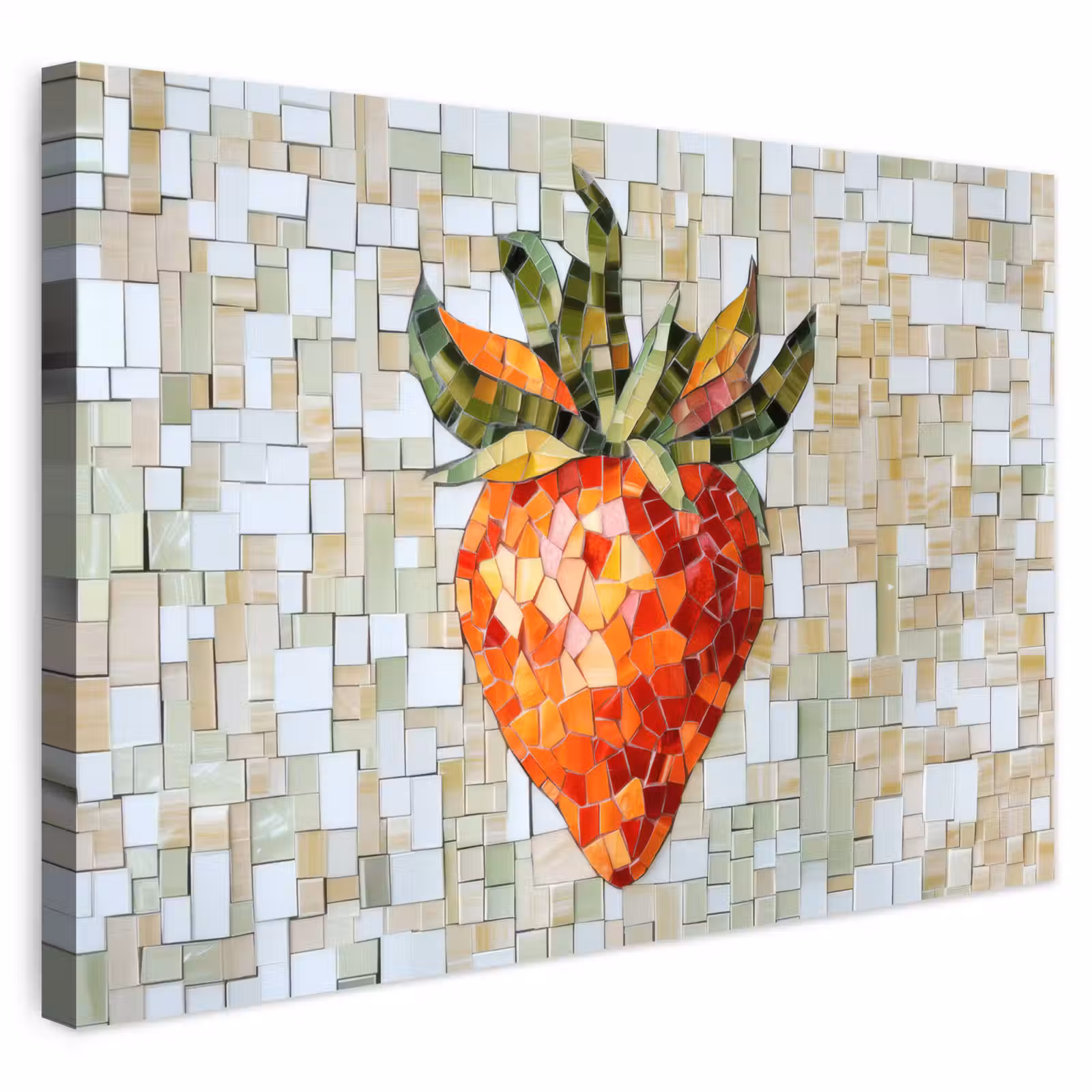 Buiten canvas - Aardbei - Rood - Mozaïek - Fruit — 1