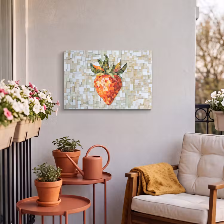 Buiten canvas - Aardbei - Rood - Mozaïek - Fruit — 4