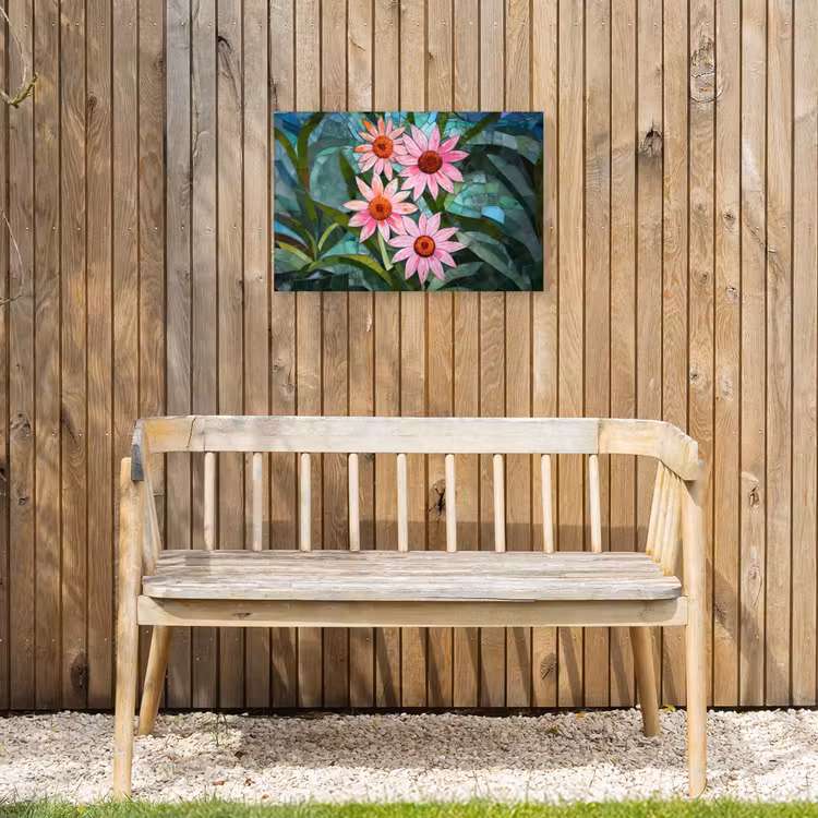 Buiten canvas - Bloemen - Roze - Glasmozaïek — 3