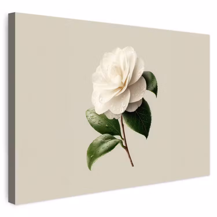 Buiten canvas - Cameliabloem - Wit - Groen — 1