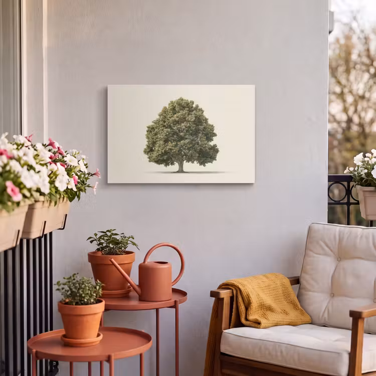 Buiten canvas - Eikenboom - Groen - Lichte achtergrond — 3