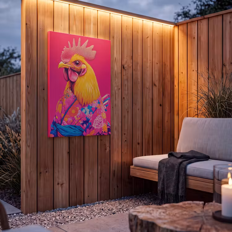Buiten canvas - Haan - Kleurrijk - Kimono - Roze — 4