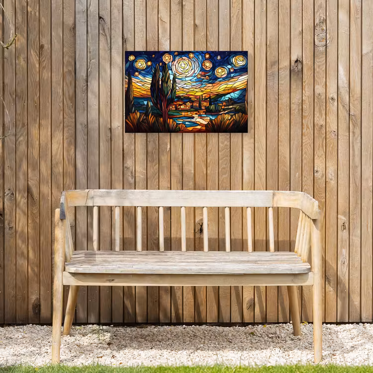 Buiten canvas - Hemel - Sterren - Mozaïek - Huizen — 3