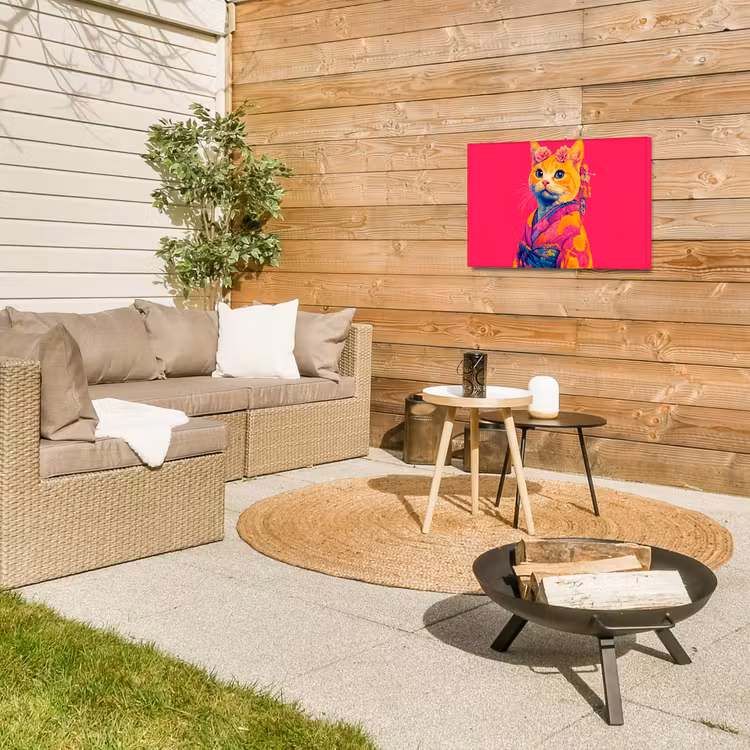 Buiten canvas - Kat - Kimono - Bloemen - Roze — 5