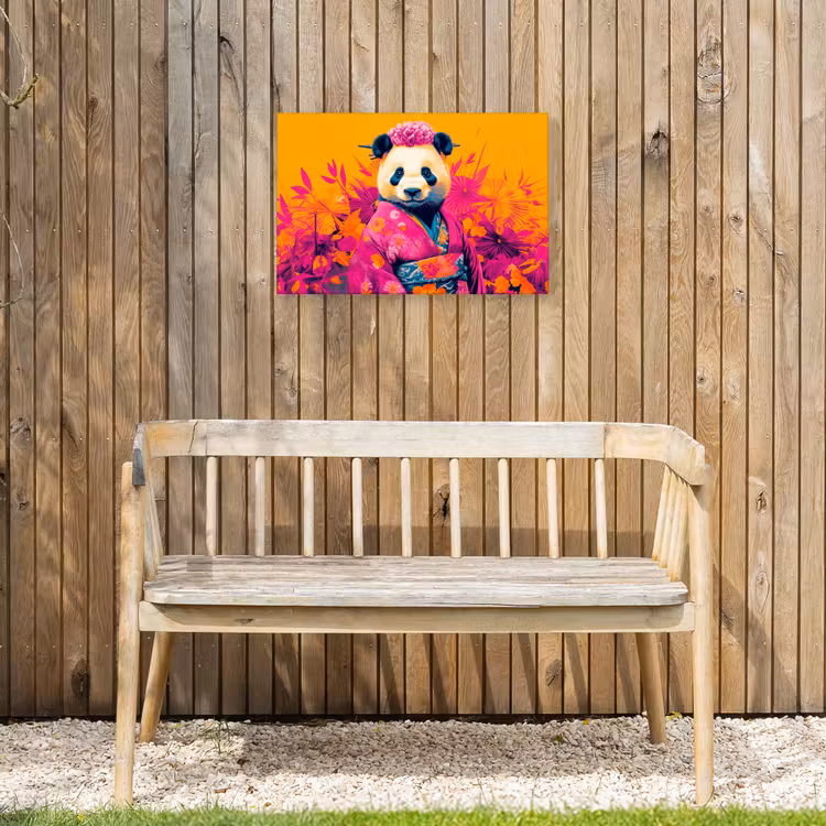 Buiten canvas - Kimono - Roze - Panda - Bloemenkroon — 3