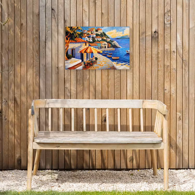 Buiten canvas - Kustdorp - Huisjes - Mozaïek - Zee — 3