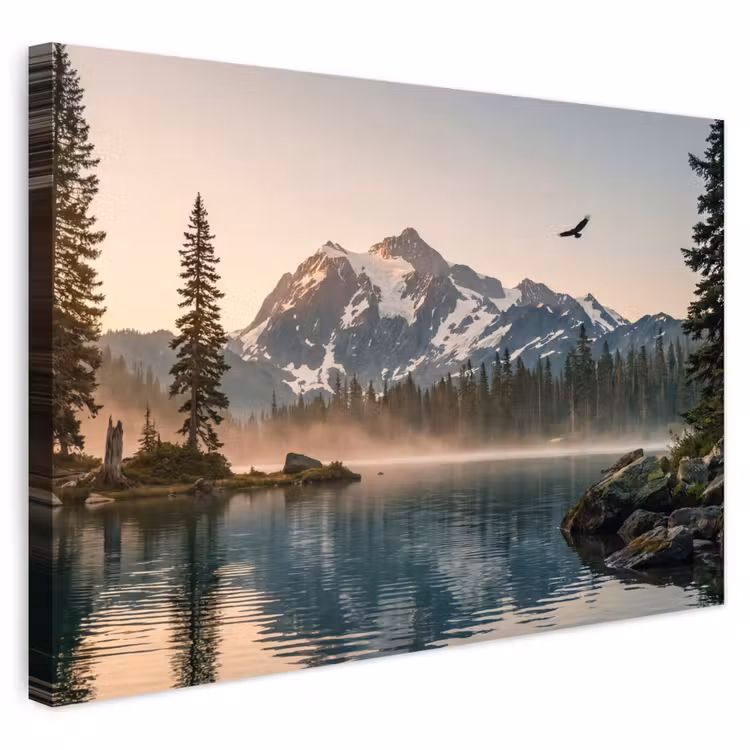 Buiten canvas - Bergen - Water - Bomen — 1