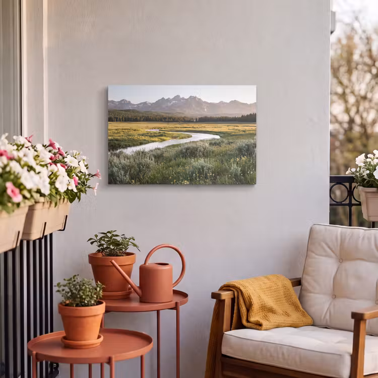 Buiten canvas - Berglandschap - Rivier - Bos — 4