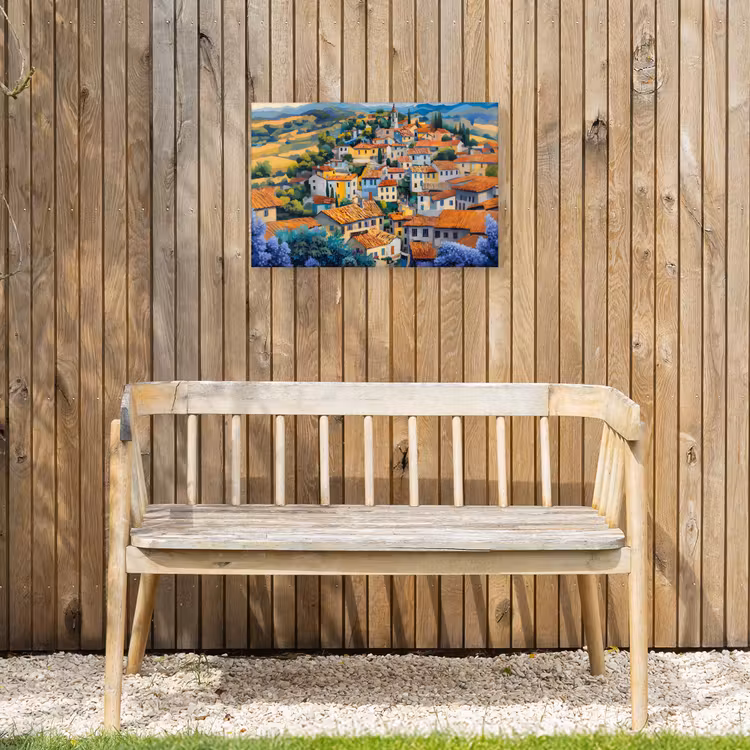 Buiten canvas - Dorp - Heuvels - Landschap - Bomen — 3