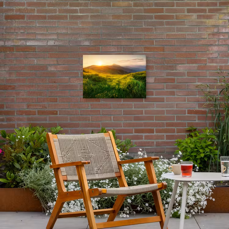 Buiten canvas - Gras - Heuvels - Zon - Natuur - Landschap — 2