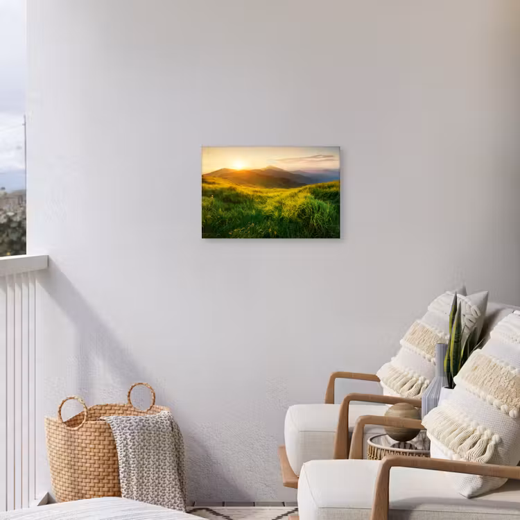 Buiten canvas - Gras - Heuvels - Zon - Natuur - Landschap — 4