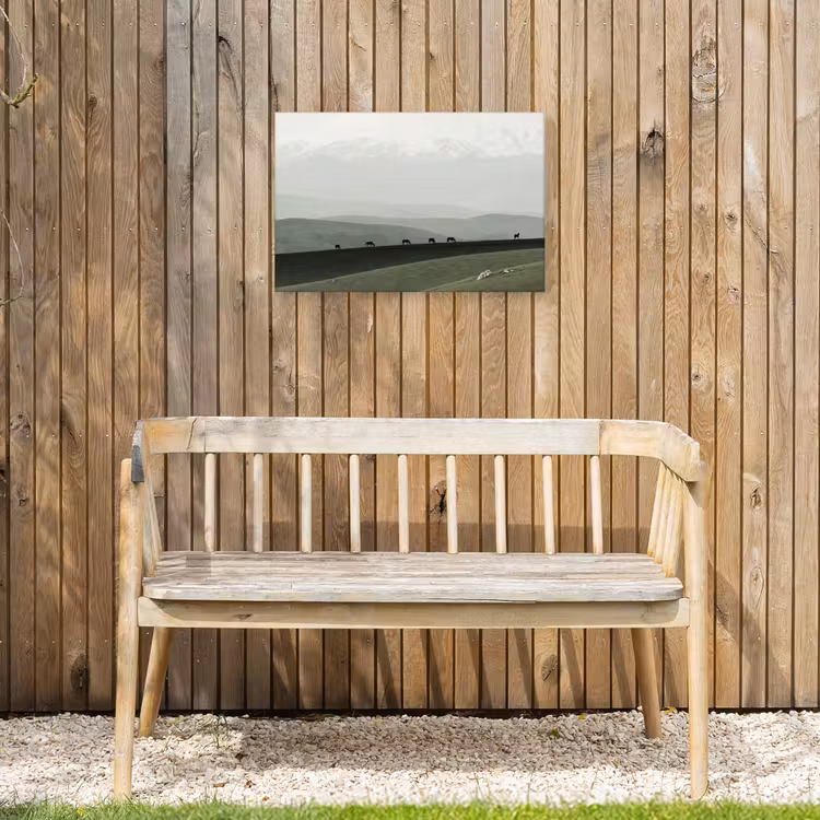Buiten canvas - Grijs - Berg - Paarden — 3