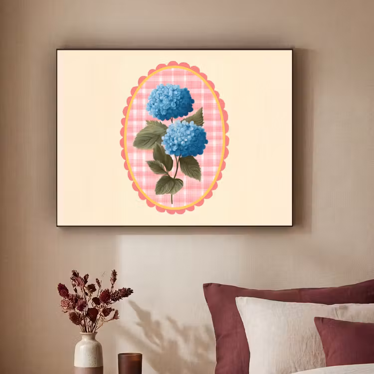 Art Frame - Bloemen - Blauw - Lijst - Bladeren — 2
