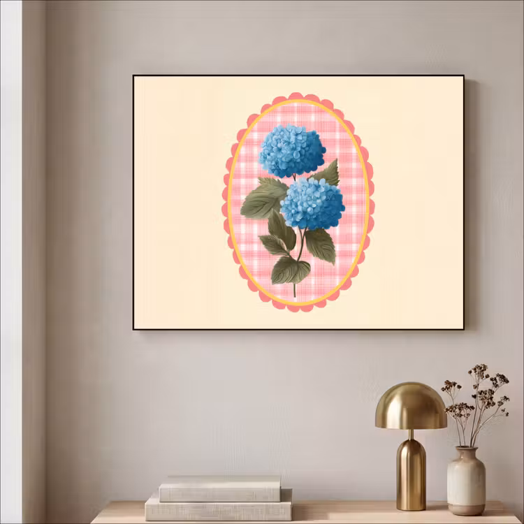 Art Frame - Bloemen - Blauw - Lijst - Bladeren — 3