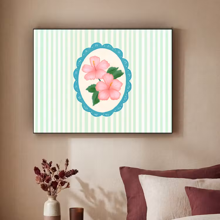 Art Frame - Bloemen - Ovaal - Strepen - Groen — 2