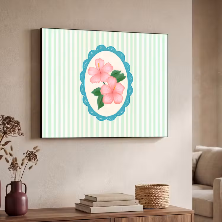 Art Frame - Bloemen - Ovaal - Strepen - Groen — 4