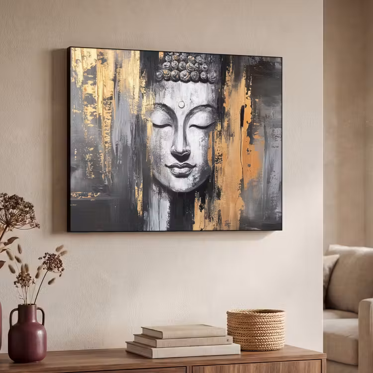 Art Frame - Boedhha - Penseelstreken - Goud - Abstract — 4