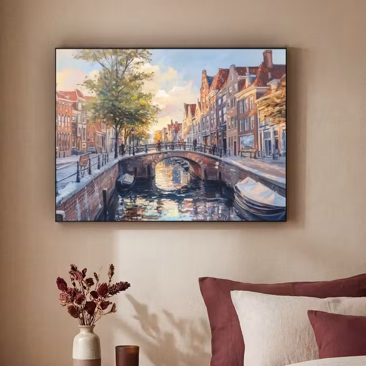 Art Frame - Brug - Stad - Huizen - Boot — 2