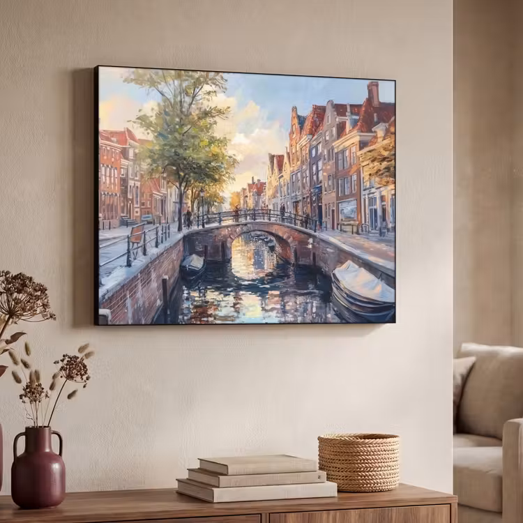 Art Frame - Brug - Stad - Huizen - Boot — 4