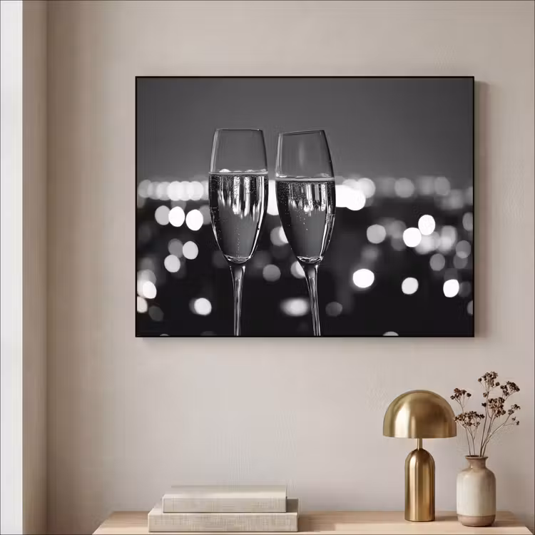 Art Frame - Bubbels - Proosten - Champagneglazen - Stadslichten — 3
