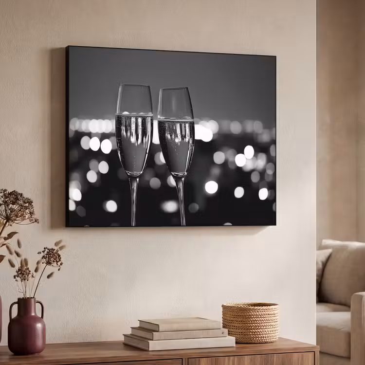 Art Frame - Bubbels - Proosten - Champagneglazen - Stadslichten — 4