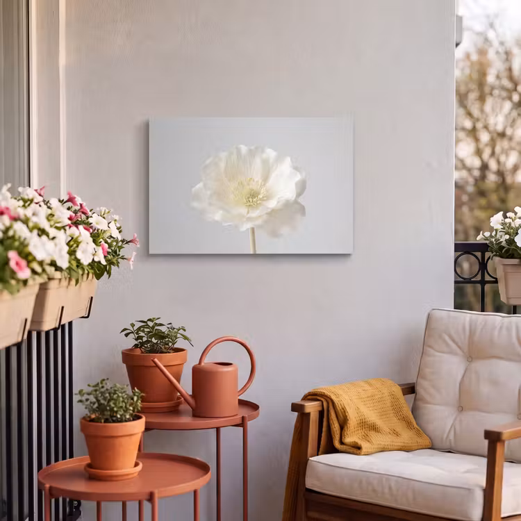 Buiten canvas - Bloem - Minimalistisch -Wit — 4