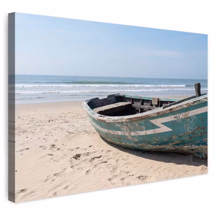 Buiten canvas - Boot - Zandstrand - Zee — 1