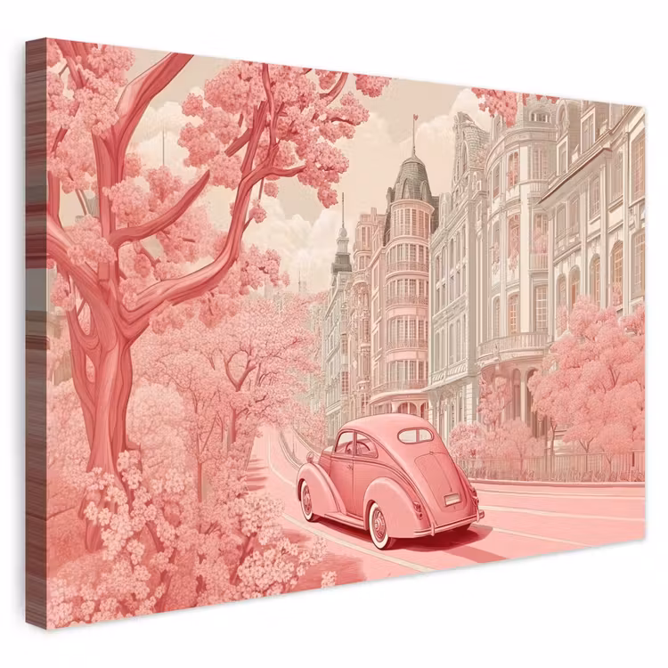 Buiten canvas - City - Car - Pink — 1