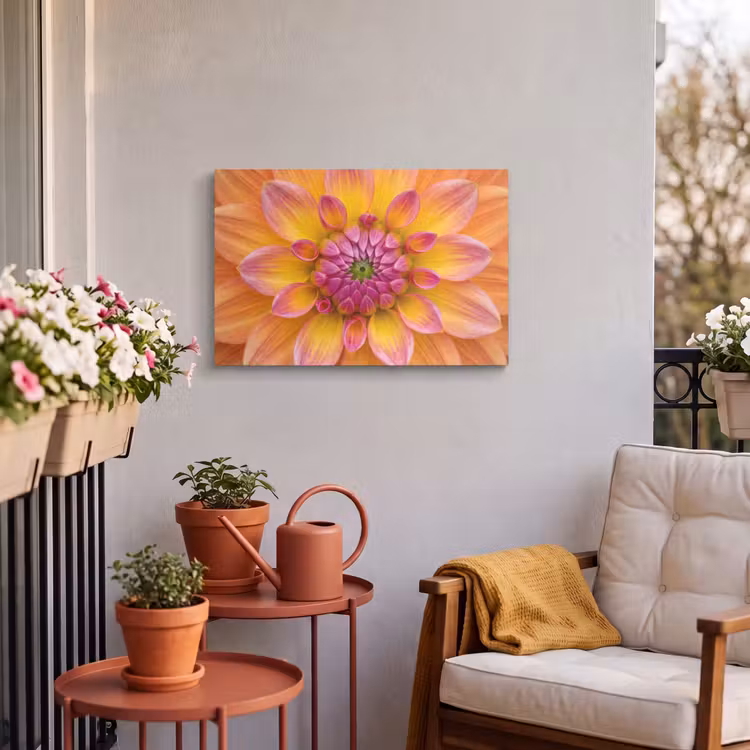 Buiten canvas - Dahlia - Bloem - Oranje — 4