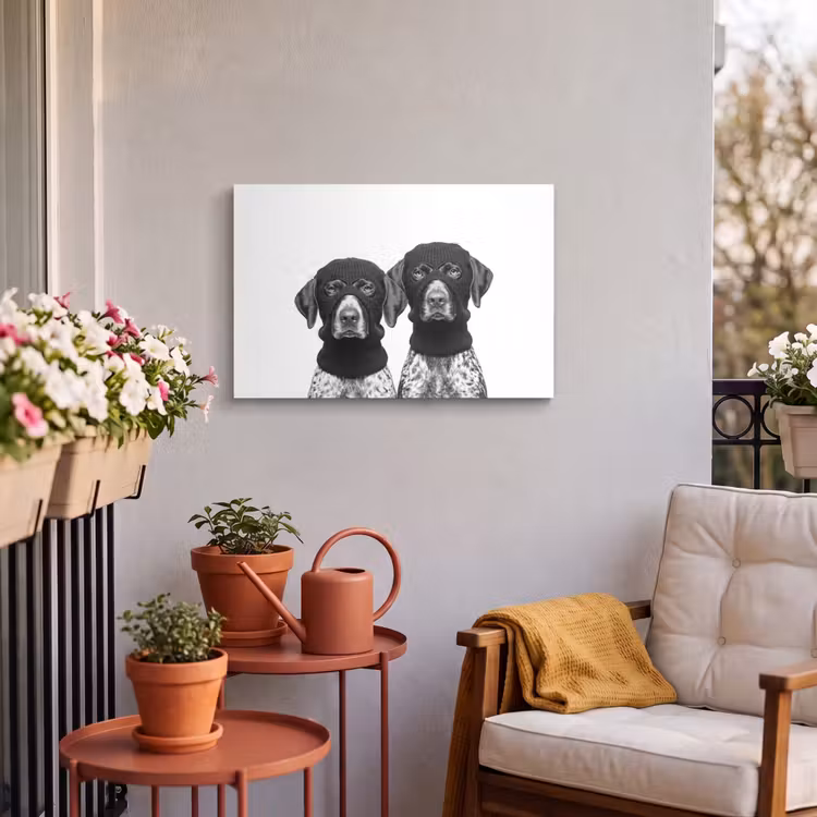 Buiten canvas - Honden - Bivakmuts - Zwart - wit — 4