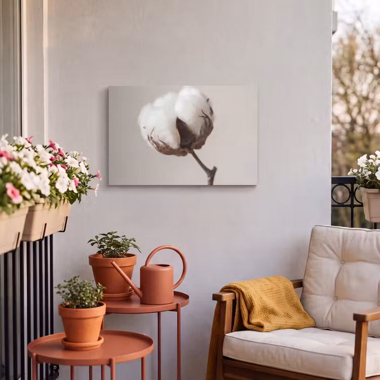 Buiten canvas - Katoenbol - Minimalistisch - Wit — 4