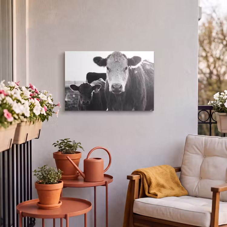 Buiten canvas - Koeien - Zwart - Wit — 4