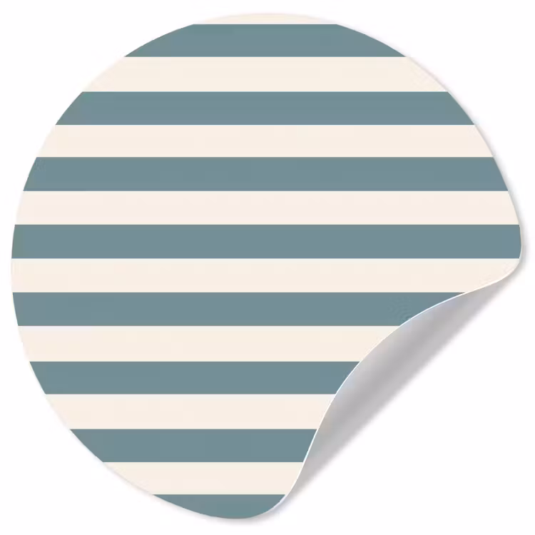 Behangcirkel - Strepen - Modern - Blauw — 1