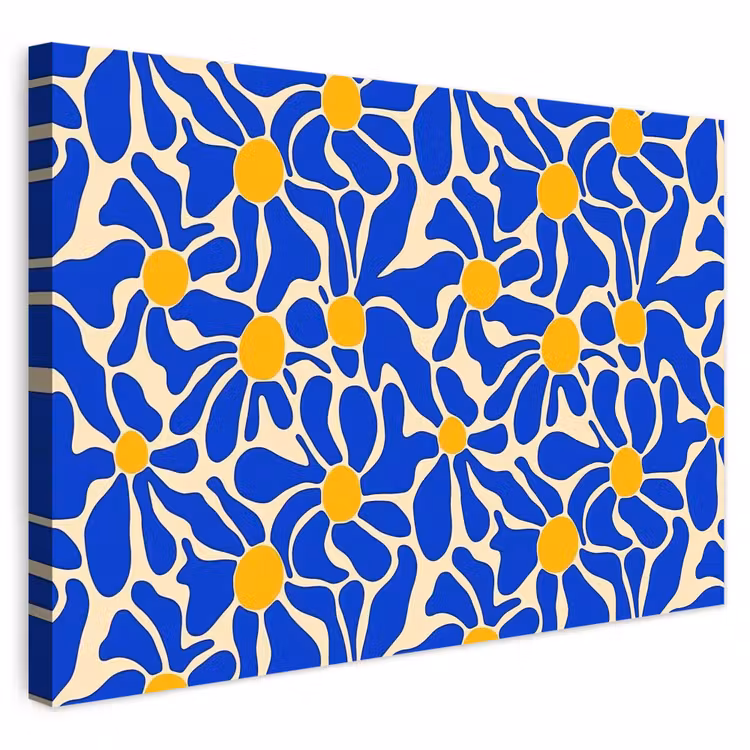 Buiten canvas - Abstract - Bloem - Blauw — 1