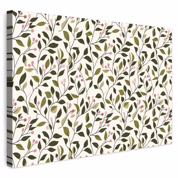 Buiten canvas - Bladeren - Bessen - Roze — 1