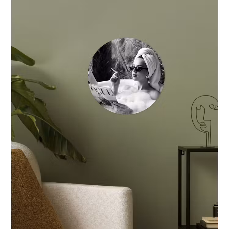 Behangcirkel - Relaxt - Bad - Zwart - Wit — 3