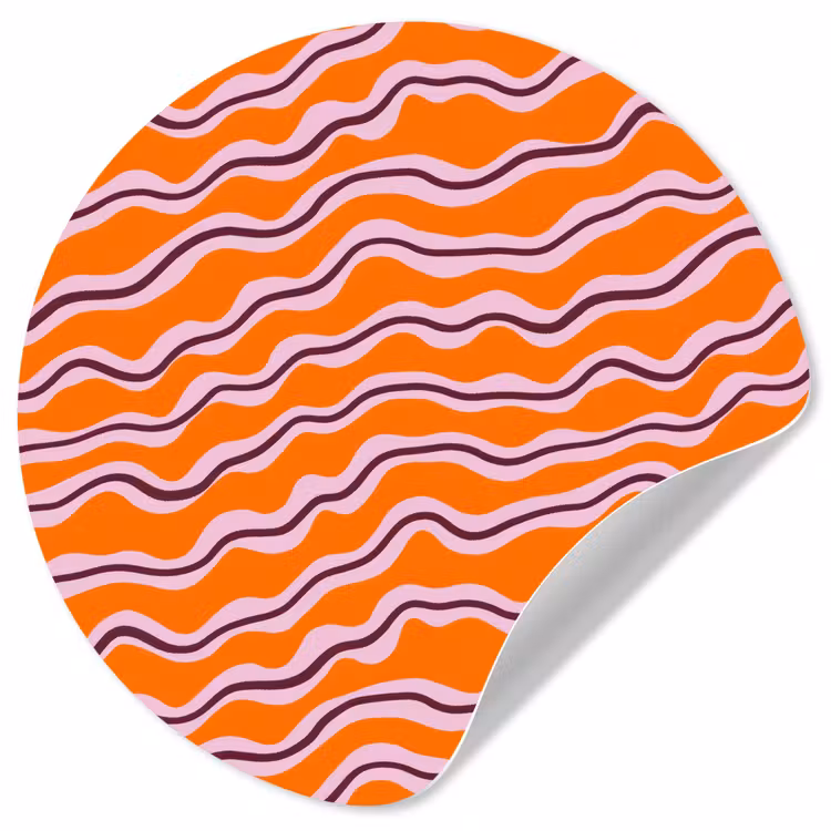 Behangcirkel - Retro - Golvend - Oranje — 1